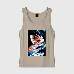 Майка женская хлопок Магическая битва Юта Оккоцу маг, цвет: миндальный