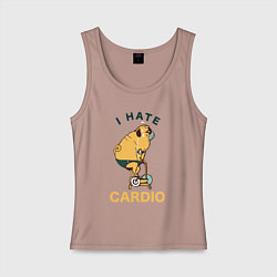 Женская майка Мопс ненавидит кардио