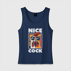 Майка женская хлопок Nice cock, цвет: тёмно-синий