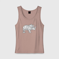 Женская майка Механический носорог