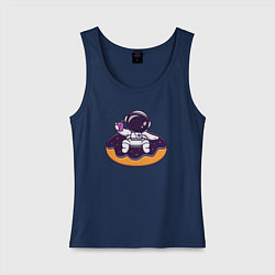 Женская майка Космонавт и пончик