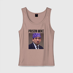 Майка женская хлопок Prison mike Michael Scott - офис, цвет: пыльно-розовый