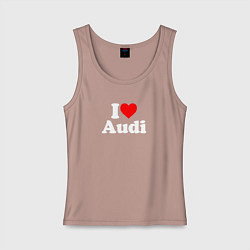 Женская майка I love Audi