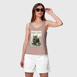 Майка женская хлопок Duck hunt - hunter, цвет: пыльно-розовый — фото 2