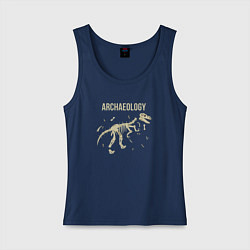 Майка женская хлопок Раскопки динозавра - археология, цвет: тёмно-синий