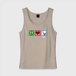 Женская майка Мир любовь джаз