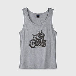 Женская майка Опоссум на мотоцикле как байкер на чоппере