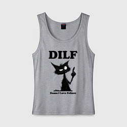 Женская майка DILF damn I love felines