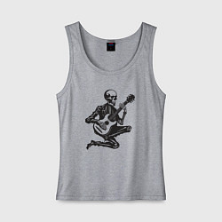 Женская майка Скелетик музыкант