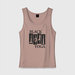 Майка женская хлопок Yoga black, цвет: пыльно-розовый