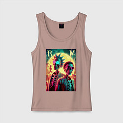 Женская майка Rick and Morty cool skeletons