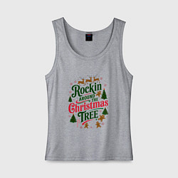 Женская майка Новогодняя атмосфера rockin around the christmas t