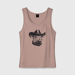 Женская майка Ковбой свинья
