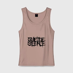 Майка женская хлопок Suicide Silence, цвет: пыльно-розовый