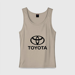 Майка женская хлопок Toyota Logo, цвет: миндальный