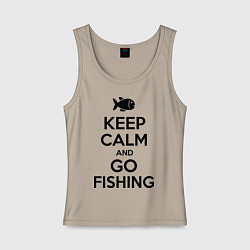 Женская майка Keep Calm & Go fishing