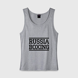 Майка женская хлопок Russia boxing, цвет: меланж
