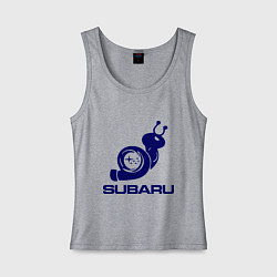 Майка женская хлопок Subaru, цвет: меланж