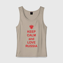 Женская майка Keep Calm & Love Russia