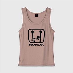 Майка женская хлопок Honda Logo Sexy, цвет: пыльно-розовый