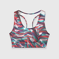 Топик спортивный женский Трехмерная абстракция, цвет: 3D-принт