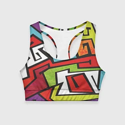Топик спортивный женский Цветные граффити, цвет: 3D-принт