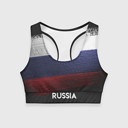 Топик спортивный женский Russia Style, цвет: 3D-принт