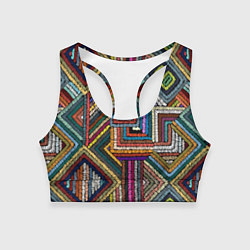 Топик спортивный женский Этнический ковровый орнамент, цвет: 3D-принт