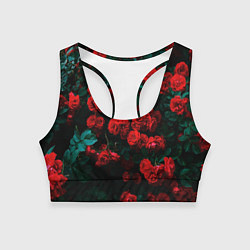 Топик спортивный женский Розы, цвет: 3D-принт