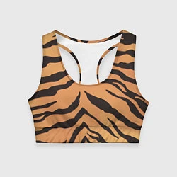 Топик спортивный женский Тигриный камуфляж, цвет: 3D-принт