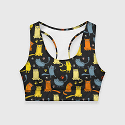 Топик спортивный женский Смешные Котики, цвет: 3D-принт