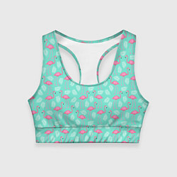 Топик спортивный женский Flamingo, цвет: 3D-принт