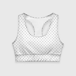 Топик спортивный женский Сердечки черные на белом, цвет: 3D-принт