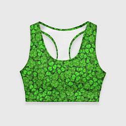 Топик спортивный женский Зелёный клевер, цвет: 3D-принт