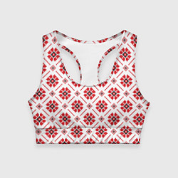 Топик спортивный женский Славянская одежда, цвет: 3D-принт