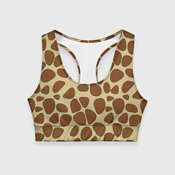 Топик спортивный женский Шкура жирафа, цвет: 3D-принт