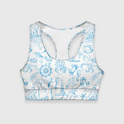 Женский спортивный топ Морская тема