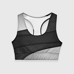 Топик спортивный женский 3D luxury style silver black, цвет: 3D-принт
