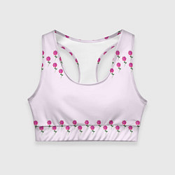 Топик спортивный женский Розовые цветы pink flowers, цвет: 3D-принт