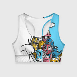 Топик спортивный женский Монстрики, цвет: 3D-принт