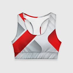 Топик спортивный женский 3D SPORT STYLE RED WHITE, цвет: 3D-принт