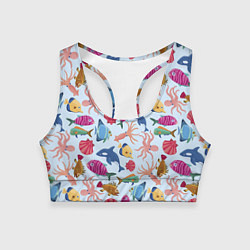 Женский спортивный топ Подводные существа