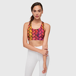 Топик спортивный женский Colorful weave, цвет: 3D-принт — фото 2
