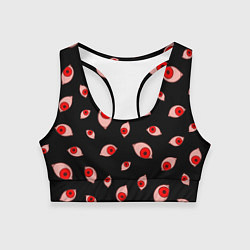 Топик спортивный женский Взгляд тьмы, цвет: 3D-принт