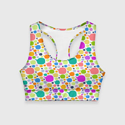 Топик спортивный женский Разноцветные пятна, цвет: 3D-принт