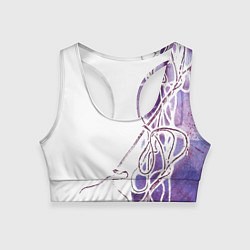 Топик спортивный женский Фиолетовые нити, цвет: 3D-принт