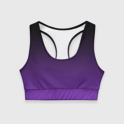 Топик спортивный женский Ночной градиент Фиолетовый, цвет: 3D-принт