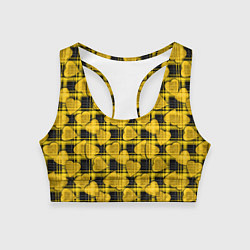 Топик спортивный женский Желто-черный модный узор, цвет: 3D-принт