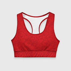 Топик спортивный женский Ярко-красный мраморный узор, цвет: 3D-принт