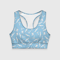 Топик спортивный женский Чайки в небе паттерн, цвет: 3D-принт